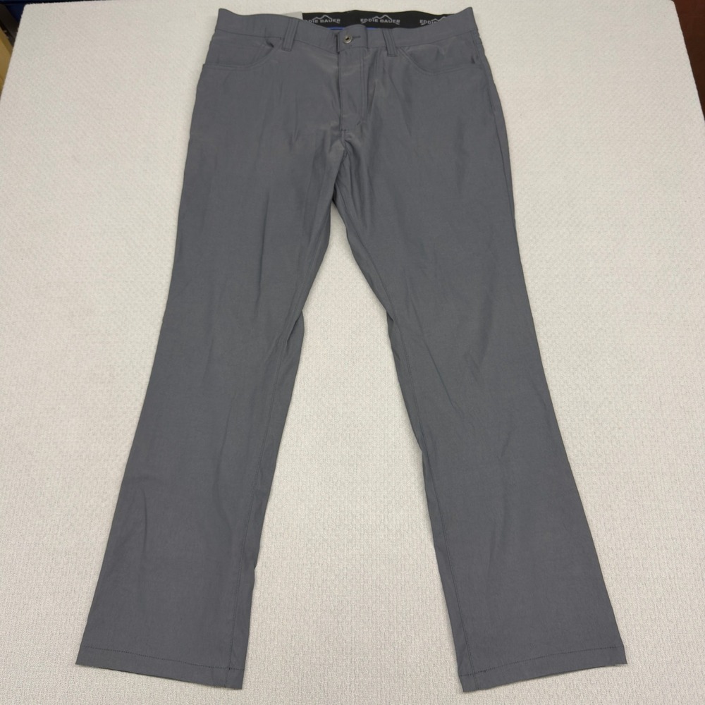 Eddie Bauer Adventure Trek Pant Mens 38x32 Gray Nylon Hiking Outdoor Stretch